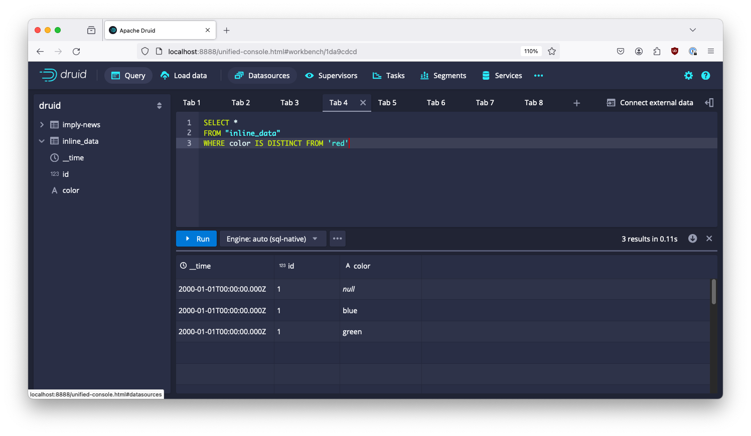 Select out single value using IS DISTINCT FROM